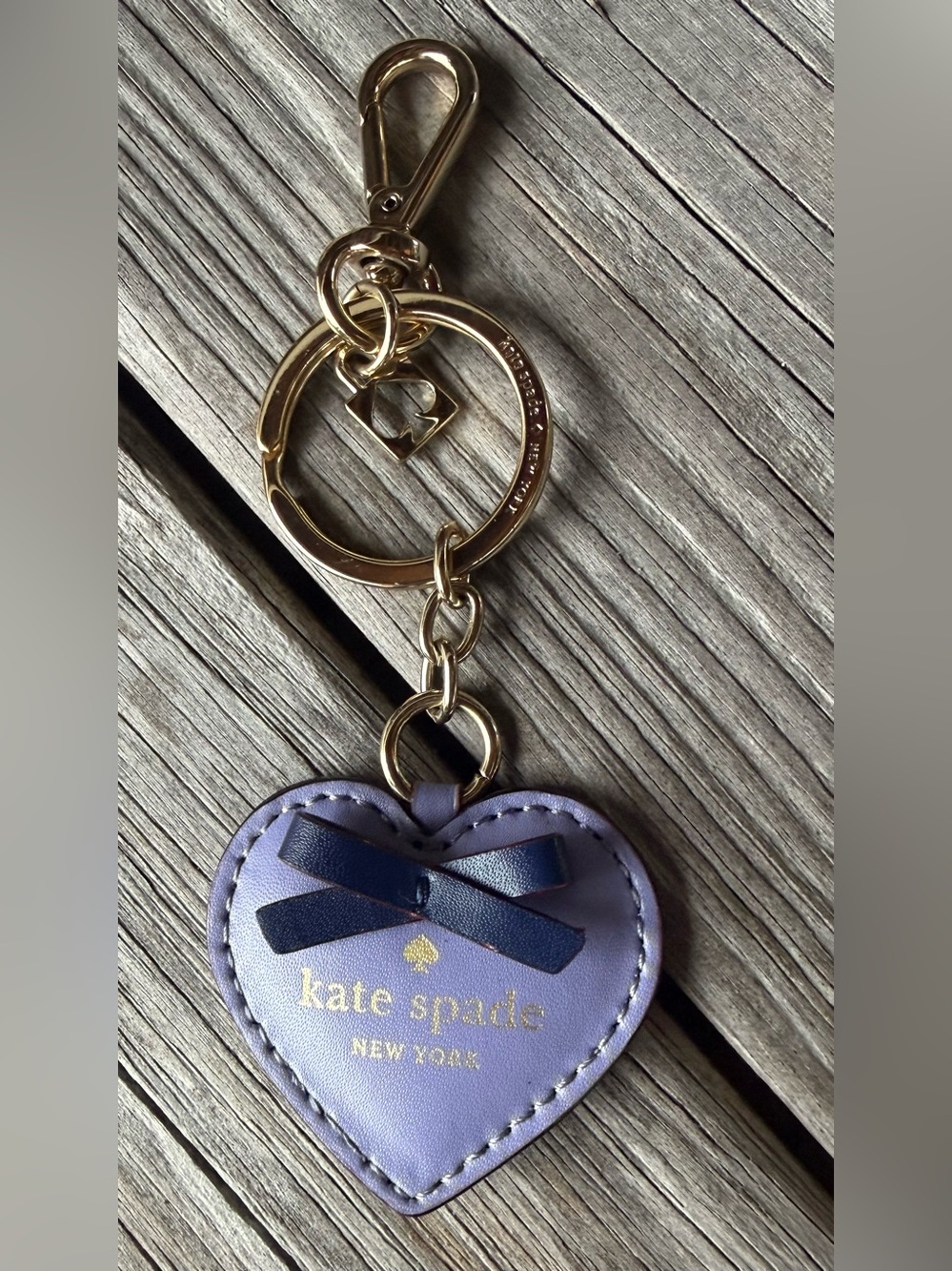 Kate Spade Heart w/ a Bow Keychain-Fob-Purse Charm in Lilac